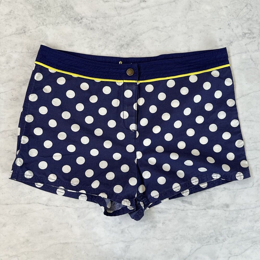 Boden Women's US 10 Navy Blue w/ White Polka Dot Beach Board Swim Shorts